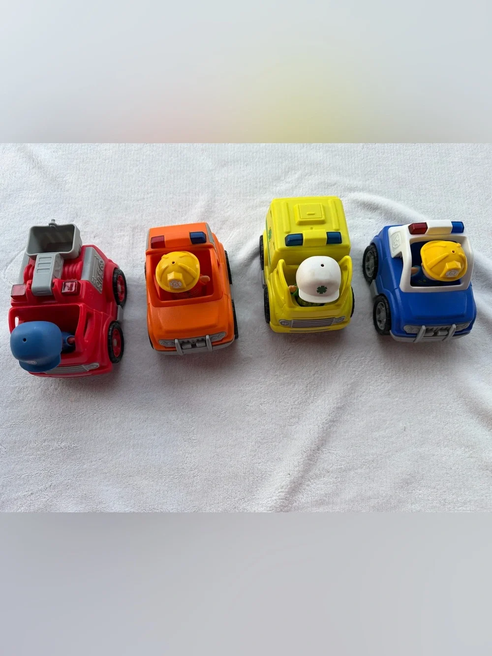 Rescue Vehicle Toy Pack - Red, Yellow, Orange, Blue